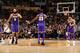 LOS ANGELES, CA - NOVEMBER 7: Tyson Chandler #5 and LeBron James #23 of the Los Angeles Lakers exchange handshakes against the Minnesota Timberwolves on November 7, 2018 at STAPLES Center in Los Angeles, California. NOTE TO USER: User expressly acknowled