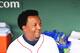 BOSTON, MA - MAY 27: Former Boston Red Sox player Pedro Martinez looks on from the dugout before a game against the Atlanta Braves at Fenway Park on May 27, 2018 in Boston, Massachusetts. (Photo by Adam Glanzman/Getty Images)