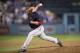 LOS ANGELES, CA - OCTOBER 26: Craig Kimbrel #46 of the Boston Red Sox prepares to pitch during the ninth inning of game three of the 2018 World Series against the Los Angeles Dodgers on October 26, 2018 at Dodger Stadium in Los Angeles, California. (Photo