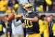 ANN ARBOR, MI - SEPTEMBER 12: Zach Gentry #10 of the Michigan Wolverines warms up prior to the start of the game against the Oregon State Beavers on September 12, 2015 at Michigan Stadium in Ann Arbor, Michigan. The Wolverines defeated the Beavers 35-7. (