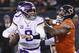 CHICAGO, IL - NOVEMBER 18: Kirk Cousins #8 of the Minnesota Vikings passes under pressure from Roy Robertson-Harris #95 of the Chicago Bears at Soldier Field on November 18, 2018 in Chicago, Illinois. The Bears defeated the Vikings 25-20. (Photo by Jona