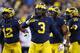 ANN ARBOR, MICHIGAN - NOVEMBER 17: Rashan Gary #3 of the Michigan Wolverines looks on while playing the Indiana Hoosiers at Michigan Stadium on November 17, 2018 in Ann Arbor, Michigan. Michigan won the game 31-20. (Photo by Gregory Shamus/Getty Images)