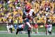 COLUMBIA, MO - SEPTEMBER 22: Wide receiver Mecole Hardman #4 of the Georgia Bulldogs runs for a touchdown pass against the Missouri Tigers in the fourth quarter at Memorial Stadium on September 22, 2018 in Columbia, Missouri. (Photo by Ed Zurga/Getty Imag