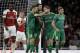 LONDON, ENGLAND - SEPTEMBER 20: Volodymyr Chesnakov of Vorskla Poltava celebrates after scoring his team's first goal with his team mates during the UEFA Europa League Group E match between Arsenal and Vorskla Poltava at Emirates Stadium on September 20,