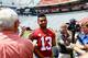 Tua Tagovailoa meets with the media before the season.