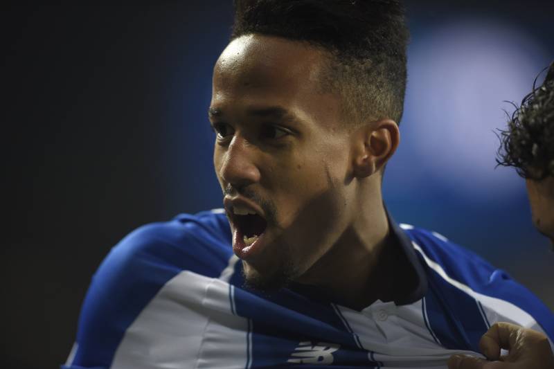 Porto's Brazilian defender Eder Militao celebrates after scoring a goal during the UEFA Champions League group D football match between Porto and Schalke 04 at the Dragao stadium in Porto on November 28, 2018. (Photo by MIGUEL RIOPA / AFP)        (Photo c