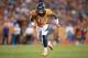 DENVER, CO - AUGUST 11: Courtland Sutton #14 of the Denver Broncos at the line of scrimmage during a game against the Minnesota Vikings during week one of preseason at Broncos Stadium at Mile High on August 11, 2018 in Denver, Colorado. The Vikings defe