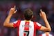 Stuani after his first goal for Girona vs. Atletico
