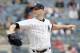 NEW YORK, NY - SEPTEMBER 23: Pitcher J.A. Happ #34 of the New York Yankees pitches in an MLB baseball game against the Baltimore Orioles on September 23, 2018 at Yankee Stadium in the Bronx borough of New York City. Orioles won 6-3. (Photo by Paul Beresw