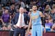 SACRAMENTO, CA - MARCH 11: Head coach Michael Malone of the Denver Nuggets coaches Jamal Murray #27 against the Sacramento Kings on March 11, 2017 at Golden 1 Center in Sacramento, California. NOTE TO USER: User expressly acknowledges and agrees that, by