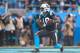 CHARLOTTE, NC - NOVEMBER 25: Curtis Samuel #10 of the Carolina Panthers celebrates after scoring against the Seattle Seahawks during the second half of their game at Bank of America Stadium on November 25, 2018 in Charlotte, North Carolina. The Seahawks