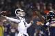 CHICAGO, IL - DECEMBER 09: Quarterback Jared Goff #16 of the Los Angeles Rams throws the football in the first quarter against the Chicago Bears at Soldier Field on December 9, 2018 in Chicago, Illinois. (Photo by Joe Robbins/Getty Images)