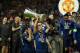 STOCKHOLM, SWEDEN - MAY 24: Juan Mata of Manchester United celebrates with the trophy at the end of the UEFA Europa League Final between Ajax and Manchester United at Friends Arena on May 24, 2017 in Stockholm, Sweden. (Photo by Matthew Ashton - AMA/Get