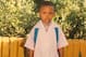 Danielle on his way to his first day of pre-school
