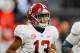 ATLANTA, GA - DECEMBER 01: Tua Tagovailoa #13 of the Alabama Crimson Tide reacts in the first half against the Georgia Bulldogs during the 2018 SEC Championship Game at Mercedes-Benz Stadium on December 1, 2018 in Atlanta, Georgia. (Photo by Kevin C. Co
