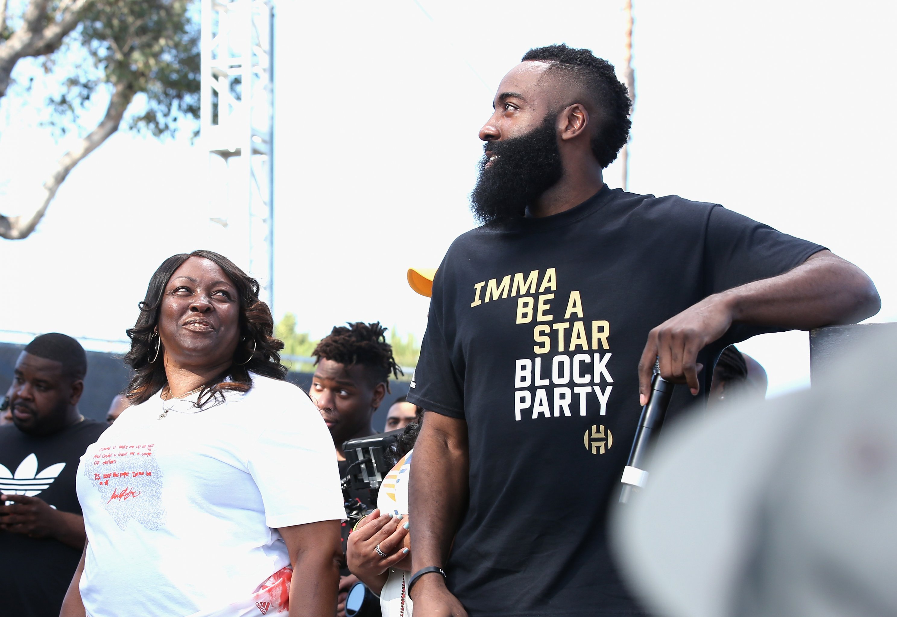 A special surprise from James Harden's mom 