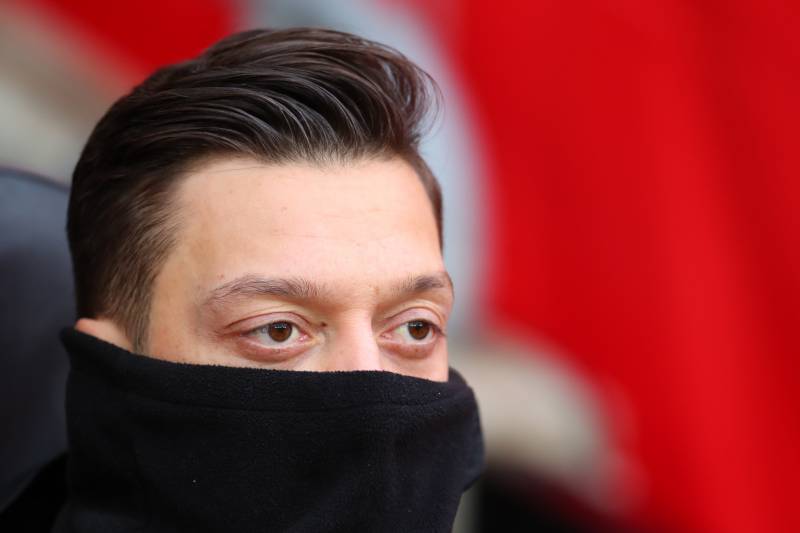 SOUTHAMPTON, ENGLAND - DECEMBER 16: Mesut Ozil of Arsenal on the bench during the Premier League match between Southampton FC and Arsenal FC at St Mary's Stadium on December 16, 2018 in Southampton, United Kingdom. (Photo by Catherine Ivill/Getty Images)