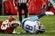 NASHVILLE, TN - DECEMBER 22: Marcus Mariota #8 of the Tennessee Titans is sacked by Jonathan Allen #93 of the Washington Redskins during the second quarter at Nissan Stadium on December 22, 2018 in Nashville, Tennessee. (Photo by Frederick Breedon/Getty I