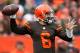 CLEVELAND, OH - DECEMBER 23: Baker Mayfield #6 of the Cleveland Browns looks to pass during the first half against the Cincinnati Bengals at FirstEnergy Stadium on December 23, 2018 in Cleveland, Ohio. (Photo by Kirk Irwin/Getty Images)