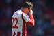 STOKE ON TRENT, ENGLAND - MAY 05: Xherdan Shaqiri of Stoke City reacts at the full time whistle after the Premier League match between Stoke City and Crystal Palace at Bet365 Stadium on May 5, 2018 in Stoke on Trent, England. (Photo by Gareth Copley/Get