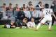 LOS ANGELES, CA - JUNE 23: Midfielder Wil Trapp #6 of Columbus Crew and midfielder Benny Feilhaber #33 of the LAFC take a fall in the Los Angeles FC MLS game at Banc of California Stadium on June 23, 2018 in Los Angeles, California. (Photo by Meg Oliphant