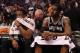 PHOENIX, AZ - NOVEMBER 14: DeMar DeRozan #10 and LaMarcus Aldridge #12 of the San Antonio Spurs react on the bench during the second half of the NBA game against the Phoenix Suns at Talking Stick Resort Arena on November 14, 2018 in Phoenix, Arizona. NOT