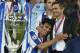 GELSENKIRCHEN, GERMANY - MAY 26: Nuno Valente of FC Porto hugs his manager Jose Dos Santos Mourinho after winning the Champions League during the UEFA Champions League Final match between AS Monaco and FC Porto at the AufSchake Arena on May 26, 2004 in G
