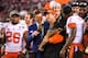 SANTA CLARA, CA - JANUARY 07: Head Coach Dabo Swinney of the Clemson Tigers receives the trophy after defeating the Alabama Crimson Tide during the College Football Playoff National Championship held at Levi's Stadium on January 7, 2019 in Santa Clara, Ca