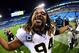CHARLOTTE, NC - DECEMBER 17: Cameron Jordan #94 of the New Orleans Saints celebrates after the game against the Carolina Panthers at Bank of America Stadium on December 17, 2018 in Charlotte, North Carolina. (Photo by Scott Cunningham/Getty Images)