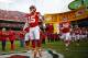 KANSAS CITY, MISSOURI - DECEMBER 30: Quarterback Patrick Mahomes #15 of the Kansas City Chiefs during player introductions prior to the game against the Oakland Raiders at Arrowhead Stadium on December 30, 2018 in Kansas City, Missouri. (Photo by Jamie S