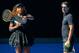 Serena Williams of the US talks to her coach Patrick Mouratoglou during a practice session in Melbourne on January 10, 2019, ahead of the Australian Open tennis tournament. (Photo by ASANKA BRENDON RATNAYAKE / AFP) / -- IMAGE RESTRICTED TO EDITORIAL USE -