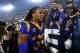 LOS ANGELES, CA - JANUARY 12: Todd Gurley #30 of the Los Angeles Rams celebrates with fans after defeating the Dallas Cowboys in the NFC Divisional Playoff game at Los Angeles Memorial Coliseum on January 12, 2019 in Los Angeles, California. The Rams def