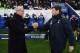 LEICESTER, ENGLAND - JANUARY 20: Claudio Ranieri the manager of Leicester City greets Mauricio Pochettino the manager of Spurs prior to kickoff during the Emirates FA Cup Third Round Replay match between Leicester City and Tottenham Hotspur at The King P