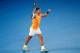 Spain's Rafael Nadal celebrates his victory against Australia's Alex de Minaur during their men's singles match on day five of the Australian Open tennis tournament in Melbourne on January 18, 2019. (Photo by DAVID GRAY / AFP) / -- IMAGE RESTRICTED TO EDI