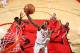 HOUSTON, TX - NOVEMBER 9: JR Smith #5 of the Cleveland Cavaliers shoots the ball during the game against the Houston Rockets on November 9, 2017 at Toyota Center in Houston, Texas. NOTE TO USER: User expressly acknowledges and agrees that, by downloading