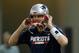ATLANTA, GEORGIA - JANUARY 31: Tom Brady #12 of the New England Patriots warms up during Super Bowl LIII practice at Georgia Tech Brock Practice Facility on January 31, 2019 in Atlanta, Georgia. (Photo by Kevin C. Cox/Getty Images)