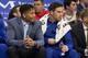 PHILADELPHIA, PA - DECEMBER 2: Markelle Fultz #20 and T.J. McConnell #12 of the Philadelphia 76ers watch the game against the Memphis Grizzlies in the first quarter at the Wells Fargo Center on December 2, 2018 in Philadelphia, Pennsylvania. The 76ers def