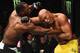 BROOKLYN, NEW YORK - FEBRUARY 11: (L-R) Derek Brunson punches Anderson Silva of Brazil in their middleweight bout during the UFC 208 event inside Barclays Center on February 11, 2017 in Brooklyn, New York. (Photo by Jeff Bottari/Zuffa LLC/Zuffa LLC via G