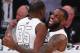 LOS ANGELES, CA - FEBRUARY 18: LeBron James #23 and Kevin Durant #35 of Team LeBron celebrate after winning the NBA All-Star Game 2018 at Staples Center on February 18, 2018 in Los Angeles, California. (Photo by Jayne Kamin-Oncea/Getty Images)
