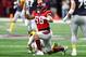 SAN ANTONIO, TEXAS - FEBRUARY 09: Tyrone Holmes #58 of the San Antonio Commanders celebrates after sacking Mike Bercovici #11 of the San Diego Fleet during the first quarter in an Alliance of American Football game at the Alamodome on February 09, 2019 in