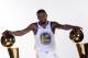 OAKLAND, CA - SEPTEMBER 24: Kevin Durant #35 of the Golden State Warriors during the Media Day on September 24, 2018 at the Warriors Practice Facility in Oakland, California. NOTE TO USER: User expressly acknowledges and agrees that, by downloading and/o
