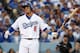 LOS ANGELES, CA - OCTOBER 28: Manny Machado #8 of the Los Angeles Dodgers reacts to his first inning strike out against the Boston Red Sox in Game Five of the 2018 World Series at Dodger Stadium on October 28, 2018 in Los Angeles, California. (Photo by