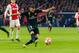 AMSTERDAM, NETHERLANDS - FEBRUARY 13: Karim Benzema of Real Madrid scores the team`s first goal during to the UEFA Champions League Round of 16 First Leg match between Ajax and Real Madrid at Johan Cruyff Arena on February 13, 2019 in Amsterdam, Netherlan