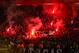 MANCHESTER, ENGLAND - FEBRUARY 12: Paris Saint-Germain fans light flares prior to the UEFA Champions League Round of 16 First Leg match between Manchester United and Paris Saint-Germain at Old Trafford on February 12, 2019 in Manchester, England. (Photo