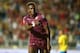 Venezuela's Jan Carlos Hurtado celebrates after scoring against Brazil during their South American U-20 football match at El Teniente stadium in Rancagua, Chile, on February 1, 2019. (Photo by Claudio REYES / AFP) (Photo credit should read CLAUDIO