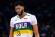 NEW ORLEANS, LOUISIANA - FEBRUARY 12: Anthony Davis #23 of the New Orleans Pelicans reacts during the second half against the Orlando Magic at the Smoothie King Center on February 12, 2019 in New Orleans, Louisiana. NOTE TO USER: User expressly acknowledg