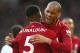 LIVERPOOL, ENGLAND - FEBRUARY 09: Georginio Wijnaldum of Liverpool celebrates after scoring his team's second goal with teammate Fabinho during the Premier League match between Liverpool FC and AFC Bournemouth at Anfield on February 9, 2019 in Liverpool,