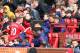 MANCHESTER, ENGLAND - APRIL 16: Wayne Rooney of Manchester United shakes hands with Louis van Gaal, manager of Manchester United and assistant Ryan Giggs during the Barclays Premier League match between Manchester United and Aston Villa at Old Trafford on