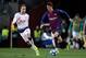 BARCELONA, SPAIN - DECEMBER 11: (L-R) Christian Eriksen of Tottenham Hotspur, Juan Miranda of FC Barcelona during the UEFA Champions League match between FC Barcelona v Tottenham Hotspur at the Camp Nou on December 11, 2018 in Barcelona Spain (Photo by