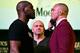 Jon Jones (left) and Smith square off